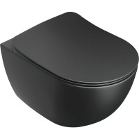 Унитаз подвесной RAVAK Uni Chrome RimOFF безободковый черный X01794