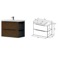 Тумба подвесная Aqman 794x456x600 мм орех AQM900680TL