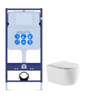 Комплект инсталляции с унитазом AQUATEK ЕВРОПА New cm (рама INS-0000012, унитаз AQ1106-00 soft-close) ЕВРОПА New cm
