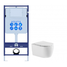 Комплект инсталляции с унитазом AQUATEK ЕВРОПА New cm (рама INS-0000012, унитаз AQ1106-00 soft-close) ЕВРОПА New cm