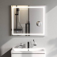 Зеркало настенное AM.PM Gem с LED-подсветкой часами и косметическим зеркалом 80 см M91AMOX0803WG