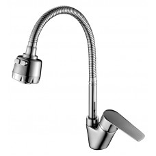Смеситель для кухни Rossinka Silvermix S35-26 с гибким изливом хром S35-26