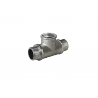 Тройник равнопроходной Metalit TIN PLATED 1/2 НВН никелированная латунь EBF0912T