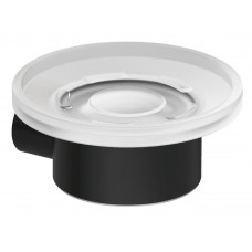 Мыльница настенная Kludi Vela R белое матовое стекло черный матовый 5898539 Мыльница настенная Kludi Vela R белое матовое стекло черный матовый 5898539