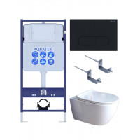 Комплект инсталляции 4 в 1 Aquatek Поларис (рама Standard, унитаз AQ0700-01, сиденье soft-close, панель KDI-0000017) ПОЛАРИС-01-017