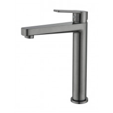 Смеситель для раковины Aquanet ЛУГАНО высокий 217 мм без донного клапана оружейная сталь AQ1704BGM