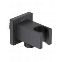 Шланговое подсоединение с держателем Aquanet AQ2463MB матовый черный AQ2463MB