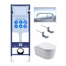 Комплект инсталляции 4 в 1 AQUATEK Европа New (рама INS-0000017, унитаз AQ1106L-00, кнопка KDI-0000043) ЕВРОПА New-INS17-043