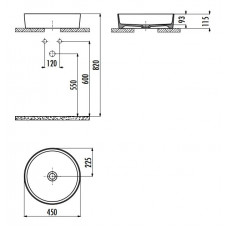 Раковина накладная Creavit LOOP 45 см белый матовый LP145-00MB00E-0000 Раковина накладная Creavit LOOP 45 см белый матовый LP145-00MB00E-0000