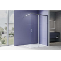 Душевая перегородка раздвижная Aquanet Walk In 1200x2000 мм профиль оружейная сталь стекло прозрачное 5/6 мм AQ.WISL.120.1GM
