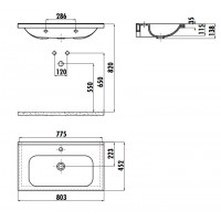 Раковина мебельная Creavit IDEAL 80 80x45 см белая без перелива ID080-00CB00E-0000