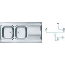 Мойка кухонная Alveus Classic 100 1200х600х160 мм накладная левая 2 чаши 1009084