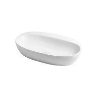 Раковина накладная Azzurra Elegance Circle 70x42x14 см Bianco lucido ELLA070420C0BI