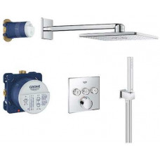 Душевая система с термостатом Grohe Grohtherm SmartControl и верхним душем Rainshower SmartActive Cube 310 хром 34712000