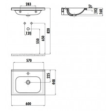 Раковина мебельная Creavit IDEAL 60 60x45 см белая ID060-00CB00E-0000 Раковина мебельная Creavit IDEAL 60 60x45 см белая ID060-00CB00E-0000