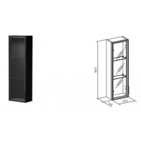 Шкаф со стеклом Aqman узкий универсальный 250x148x800 мм дуб черный AQM9005MB