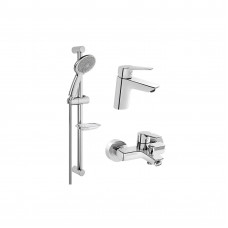 Набор смесителей 3 в 1 VitrA Solid S (для раковины, для ванны, душевой гарнитур) A42242EXP Набор смесителей 3 в 1 VitrA Solid S (для раковины, для ванны, душевой гарнитур) A42242EXP
