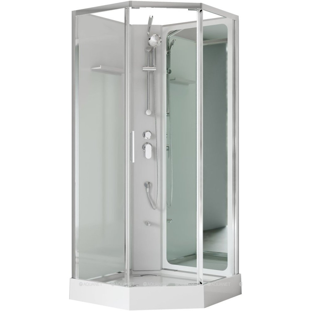 Душевая кабина Aquanet Passion P 3.0 900x900 мм пентагональная зеркало хром Набор 00348370