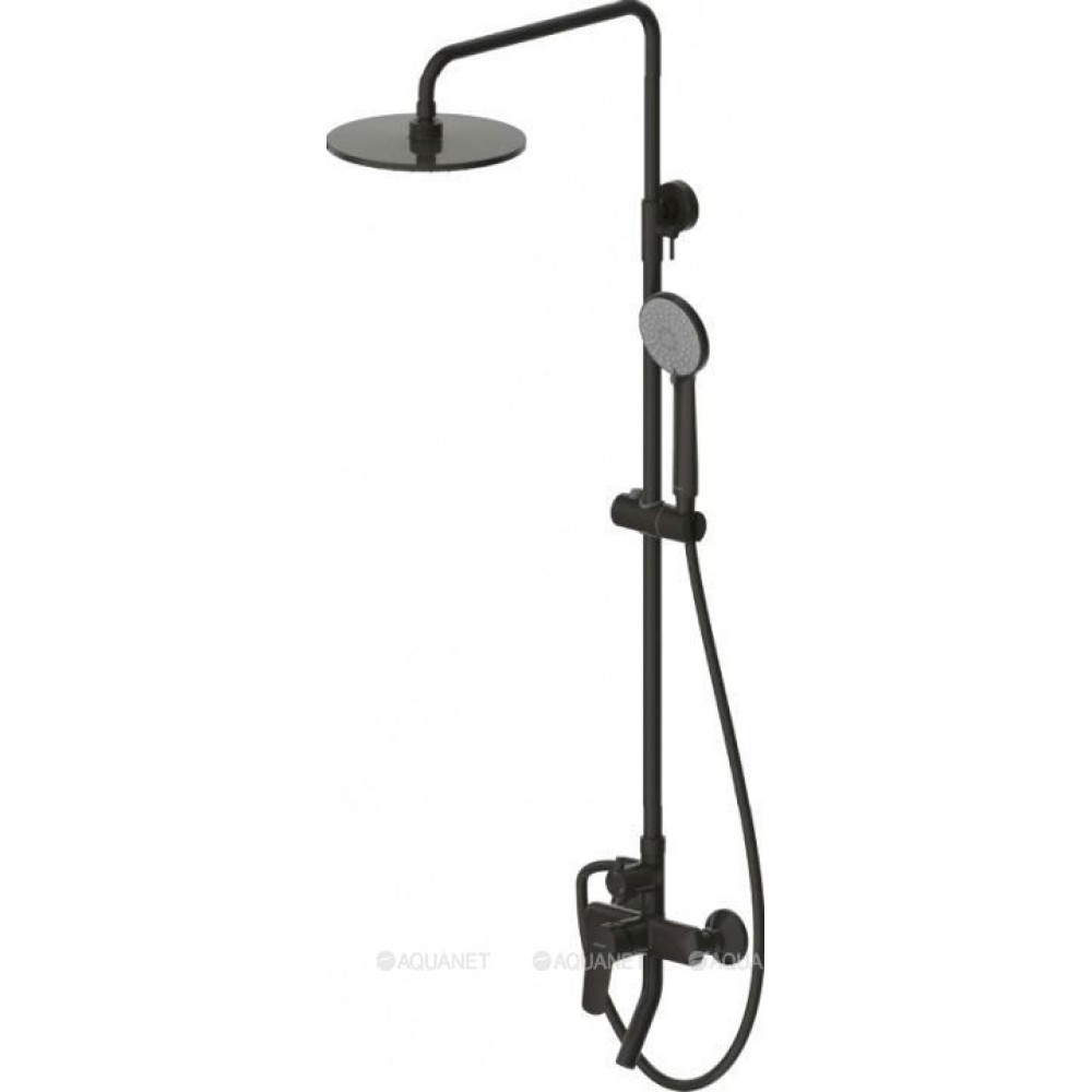 Душевая колонна со смесителем для ванны Bravat Rhein черный матовый F6429564BW-A-ENG