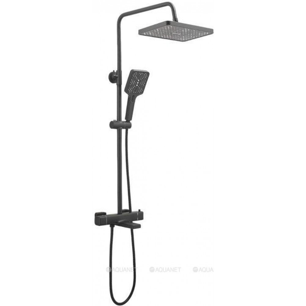 Душевая система Haiba HB24537-7 с изливом и тропическим душем черный HB24537-7