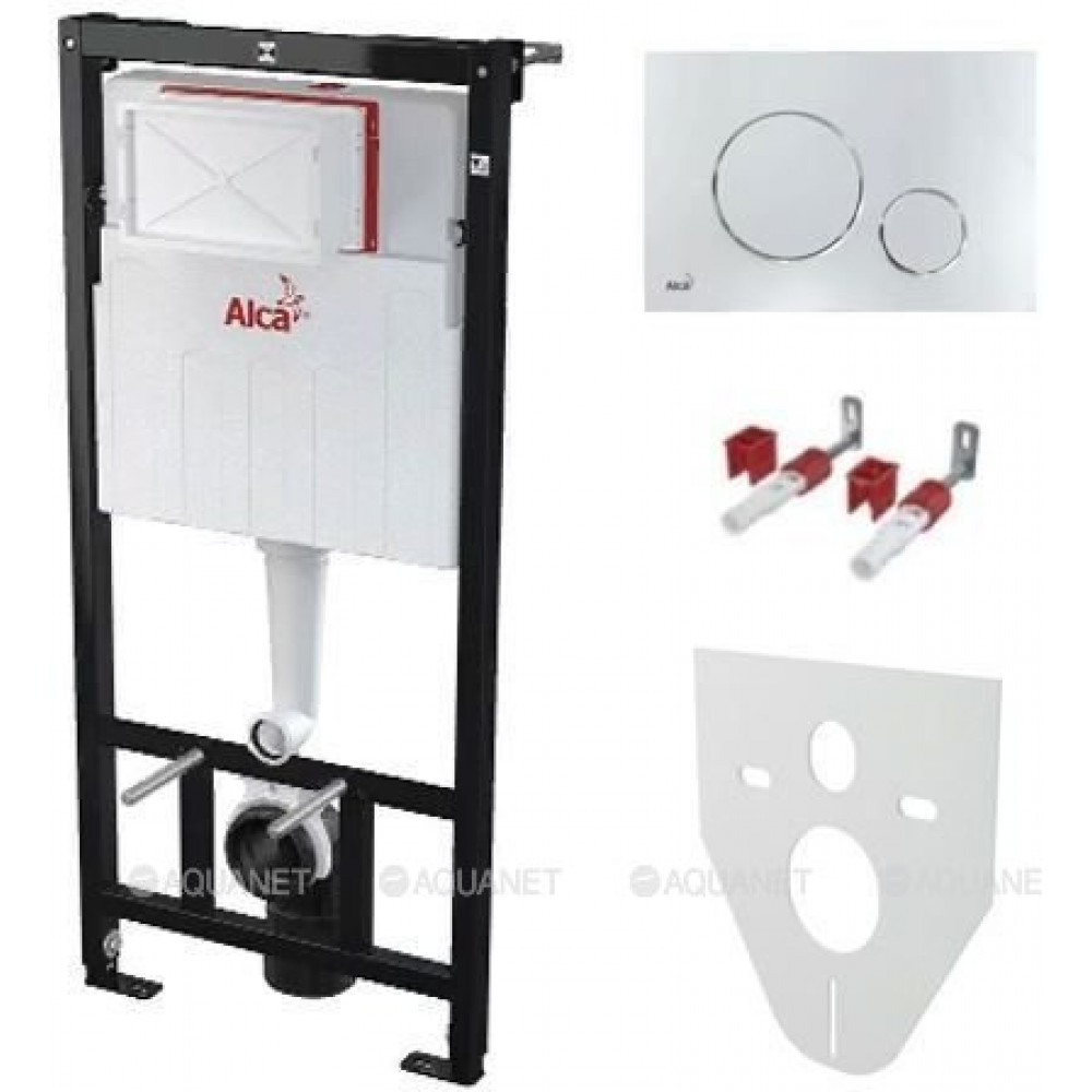 Комплект инсталляции 4 в 1 AlcaPlast AM101/1120-4:1 RU M671-0001 кнопка M671 хром