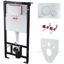 Комплект инсталляции 4 в 1 AlcaPlast AM101/1120-4:1 RU M671-0001 кнопка M671 хром