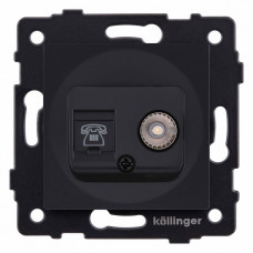 Розетка двойная RJ-11 и Ethernet RJ-45, без рамки Kollinger  REA-013BM