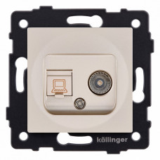 ТВ-розетка и розетка Ethernet RJ-45 без рамки Kollinger REA-021GD ТВ-розетка и розетка Ethernet RJ-45 без рамки Kollinger REA-021GD