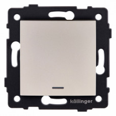 Выключатель одноклавишный с подсветкой без рамки Kollinger  REA-R-002GD