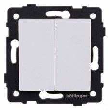 Выключатель двухклавишный без рамки Kollinger  REA-S-007WH