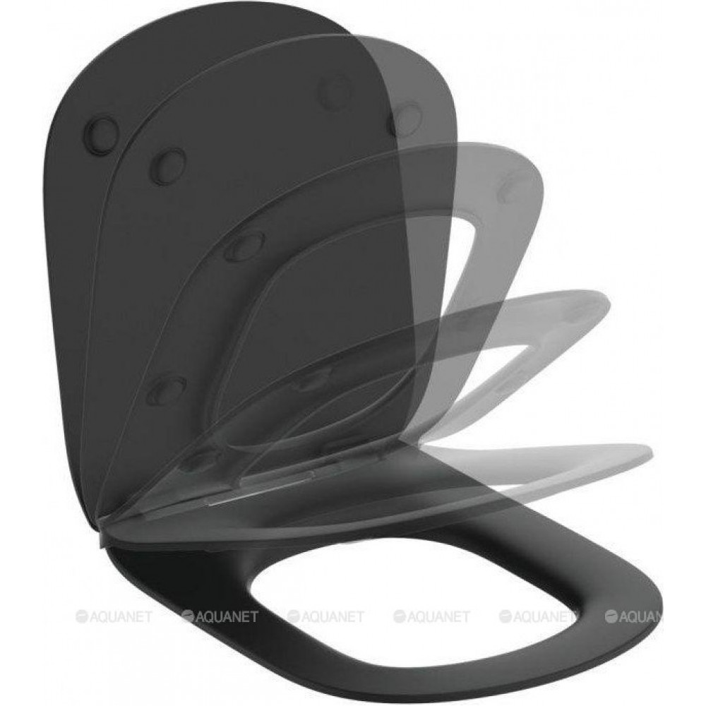 Сиденье для унитаза Ideal Standard Tesi тонкое с микролифтом чёрный матовый T3527V3