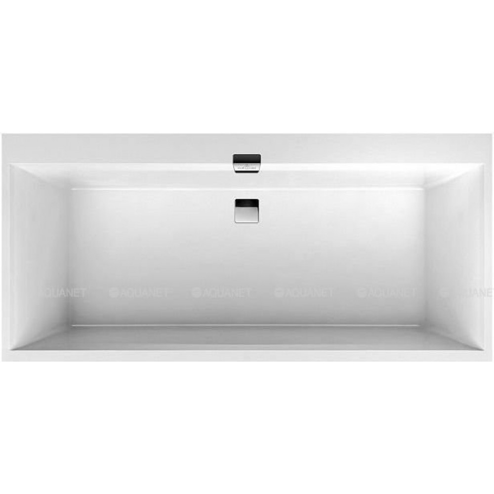 Ванна квариловая Villeroy & Boch Squaro Edge 12 180x80 см комплект с ножками и сливом-переливом UBQ180SQE2DV-01