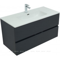 Тумба с раковиной Aquanet Алвита new 100 2 ящика антрацит 00274139