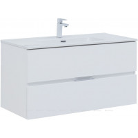 Тумба с раковиной Aquanet Алвита new 100 2 ящика белый матовый 00274014