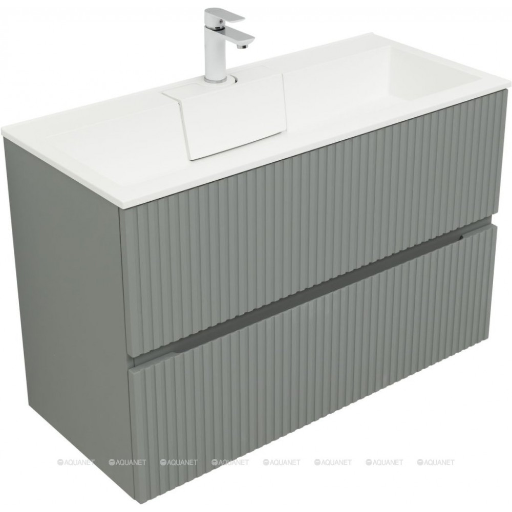 Тумба с раковиной Aquanet Джейн 100 раковина Фортуна мисти грин 00332517