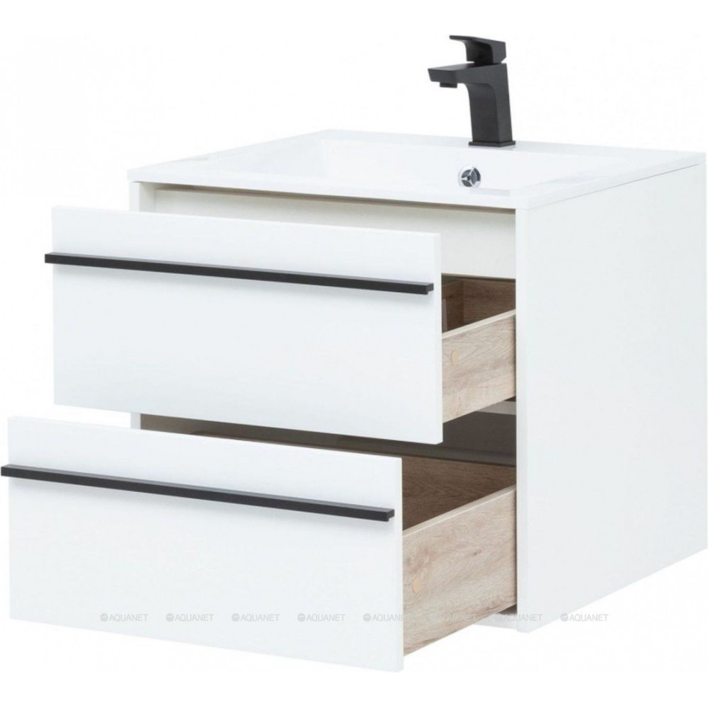Тумба с раковиной Aquanet Lino 60 белый матовый 00271943
