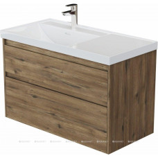 Тумба с раковиной Aquanet Nova Lite 2.0 90 L 2 ящика дуб рустикальный 00365923
