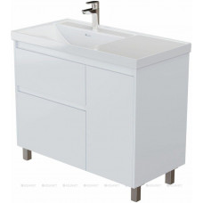 Тумба с раковиной Aquanet Nova Lite 2.0 90 L напольная белый глянец 00365924