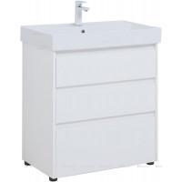 Тумба с раковиной Aquanet Nova Lite 75 3 ящика белый глянец 00307075