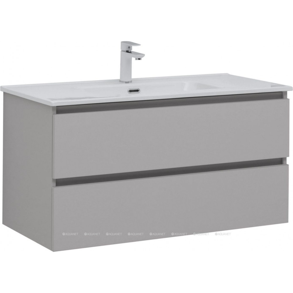 Тумба с раковиной Aquanet Вега 2.0 100 Flat 2 ящика бежевый 00344776