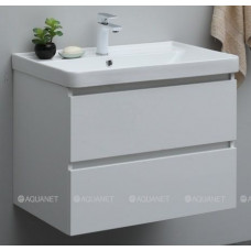 Тумба с раковиной Aquanet Вега 70 2 ящика белый глянец 00308335 Тумба с раковиной Aquanet Вега 70 2 ящика белый глянец 00308335