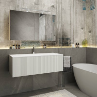 Комплект мебели для ванной Tiffany World Shape 122x52 см подвесной белый матовый SHAP120-B/548001 RAL 9003