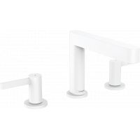 Смеситель для раковины Hansgrohe Finoris на 3 отверстия 113 мм с донным клапаном Push-Open белый матовый 76033700