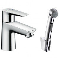Смеситель для раковины Hansgrohe Talis E 110 с гигиеническим душем и клапаном Push-Open 71729000