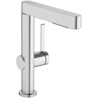 Смеситель для раковины hansgrohe Finoris 230 однорычажный с вытяжным душем 2jet и клапаном Push-Open хром 76063000