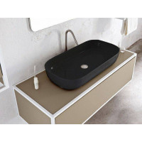 Раковина накладная Scarabeo Glam 76x39 см без отверстия для смесителя Ardesia BIOKER 1803/49BK