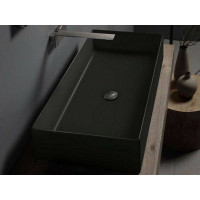 Раковина Scarabeo Teorema 2.0 800x400x140 мм без отверстия BIOKER цвет Lava 510237BK