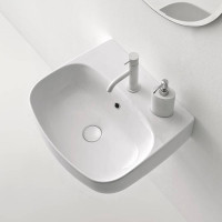 Раковина подвесная/накладная Kerasan Nolita 50х45 см 1 отв. белый глянцевый 534001