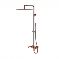 Душевая стойка Boheme Qubic со смесителем и верхним душем 30 см brushed bronze 478-BRB Душевая стойка Boheme Qubic со смесителем и верхним душем 30 см brushed bronze 478-BRB