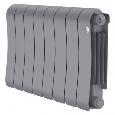 Радиатор биметаллический Royal Thermo Infinity 300 Silver Satin 8 секций боковое подключение НС-1683697